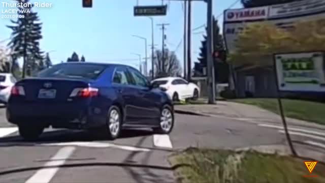 Vehicle Accident, Car lands on fire hydrant. 2021.09.09 — LACEY, WA