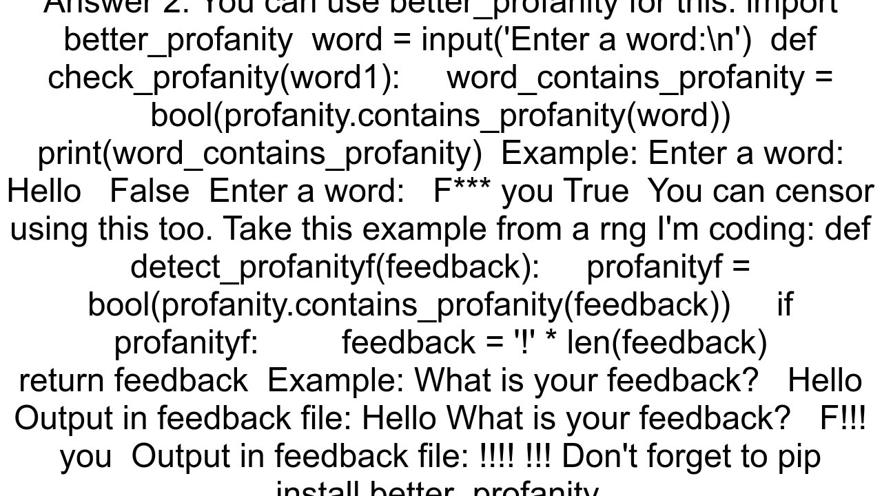 How to check profanity using python3
