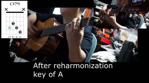 Reharmonization of Amazing Grace with guitar (feat. TE arrangement)