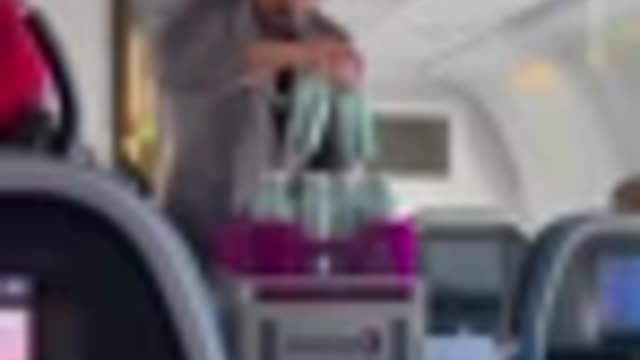 Jason Momoa Poses as Flight Attendant & Surprises Passengers