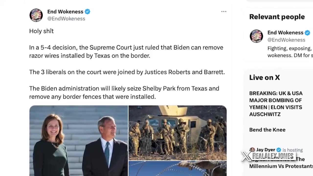 Alex Jones: US Supreme Court Openly Endorses Collapse of US Border