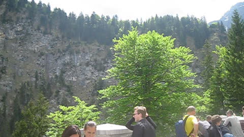 In the courtyard of Neuschwanstein castle.