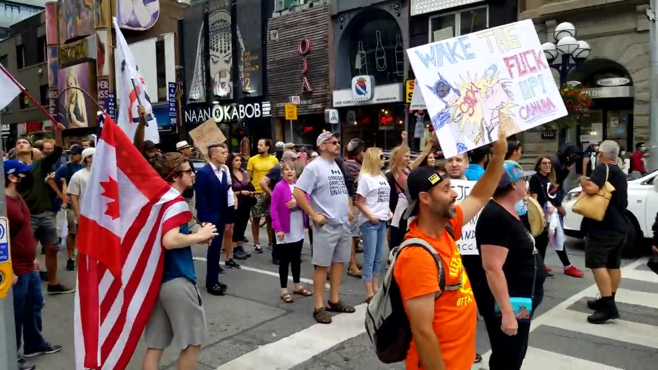 Anti-vaccine protests in Toronto 13 Sept 2021