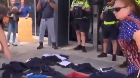 Aussie Nurses - Perth - Leaving Uniforms outside WA Parliament