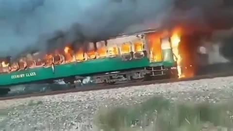 Blaze devours train in eastern Pakistan, killing at least 65 passengers