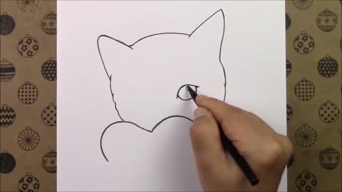 Draw The Eyes And Pupils Of A Kitten