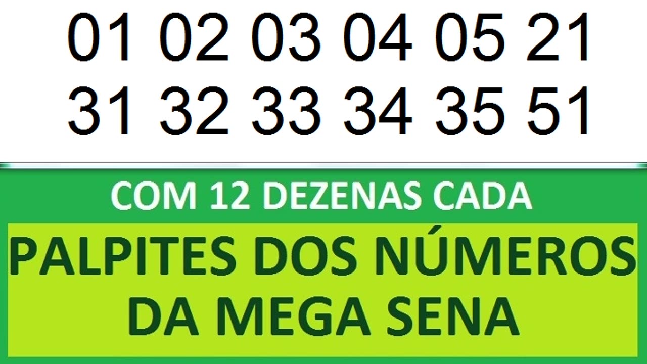 PALPITES DOS NÚMEROS DA MEGA SENA COM 12 DEZENAS fa fb fc fd fe ff fg fh fi fj fk fl