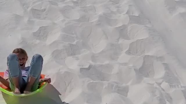 Sledding Race at White Sands National Park