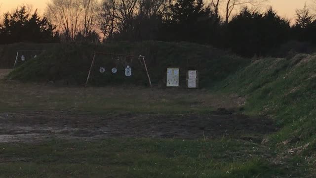 338 GHOST shooting steel 50 yards mag test