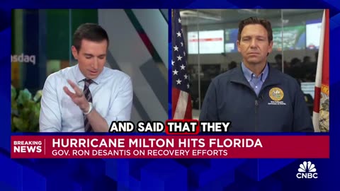 JUST IN: Ron DeSantis shut down CNBC host that accused him of politicizing Hurricane Milton!