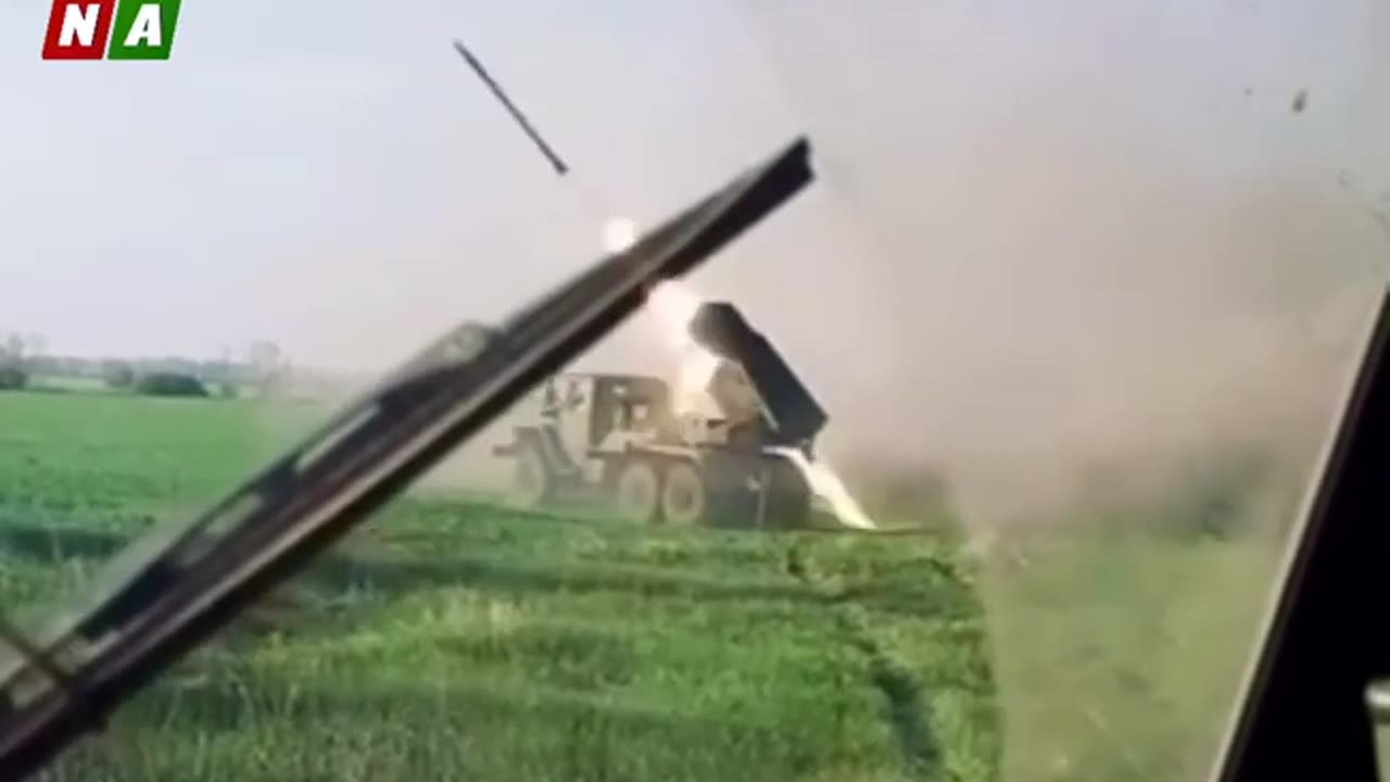 Russian GRAD firing towards Kharkov frontline