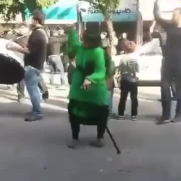 Old woman mourning in Tehran- Muharram