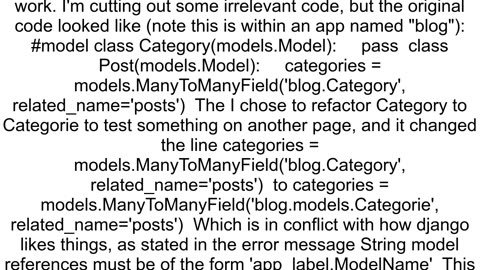 must be of the form 39app_labelModelName39quot model ValueError Invalid model reference