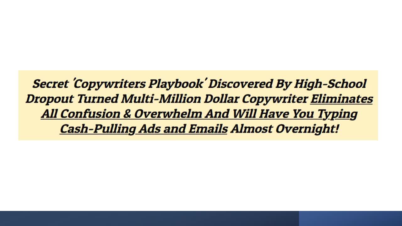 The Copywriters Playbook ONLY $1