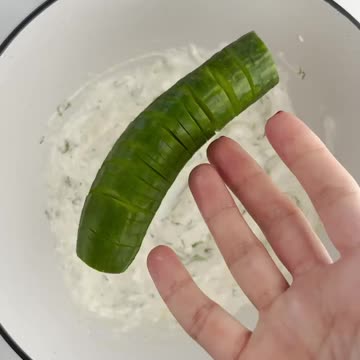 Greek Accordion Cucumber Salad