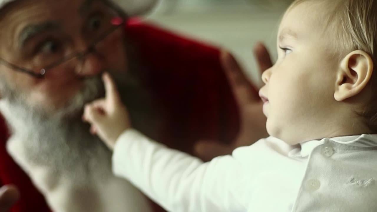 Grandfather playing with grandson