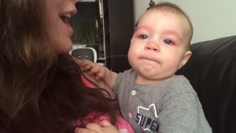 Baby is touched by sounds