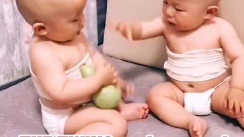 Cute funny twins