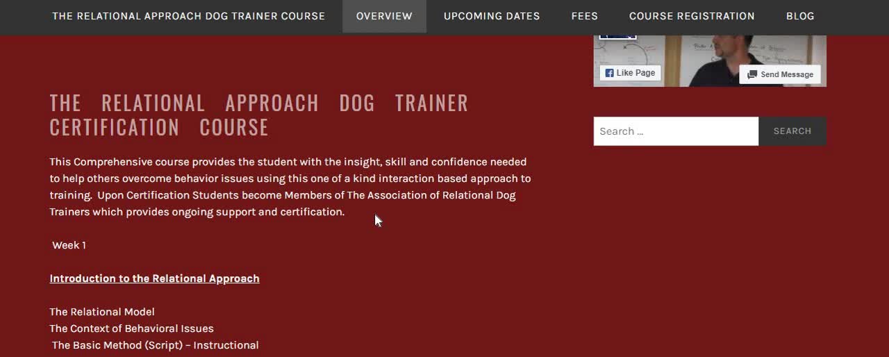The Relational Approach Dog Trainer Course - Overview