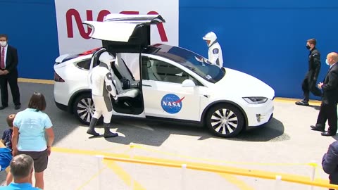 NASA’s SpaceX Demo-2 Astronauts Depart from Crew Quarters