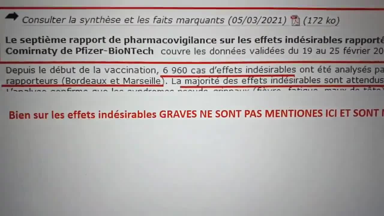 Dr Denis Agret 25% de cas graves chez les vaccinés, cachés au publique !