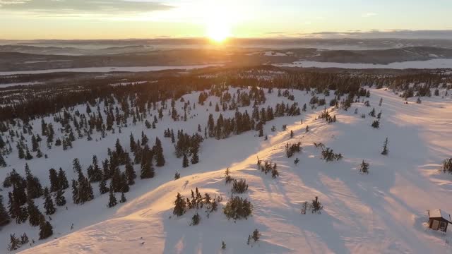 Mountains Beautiful Landscape Winter Sunset Season HQ