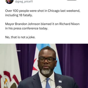 Chicago mayor blames Richard Nixon for 100 blacks being shot in the last weekend