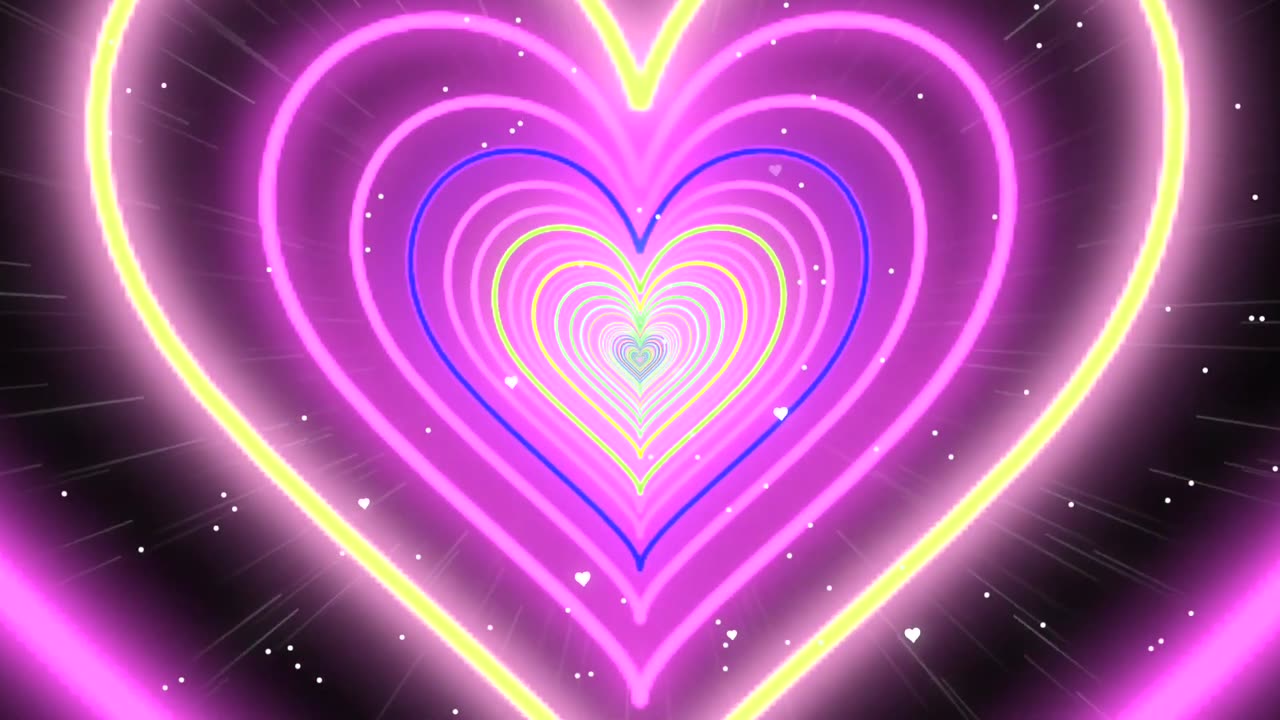 998. Colorful Heart Background💖Pink Tunnel Heart Background