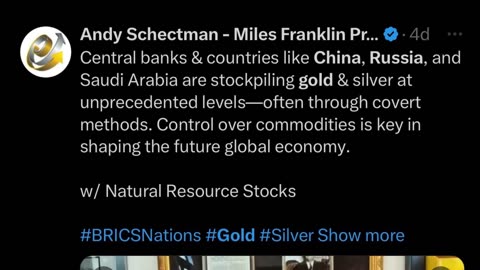 Andy Schectman - Central banks & countries like China, Russia, and Saudi Arabia