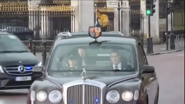 Prince Charles & Queen Leaving in TheirBentley