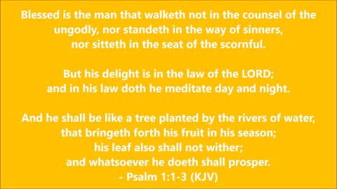 Psalm 1:1-3 Meditation!