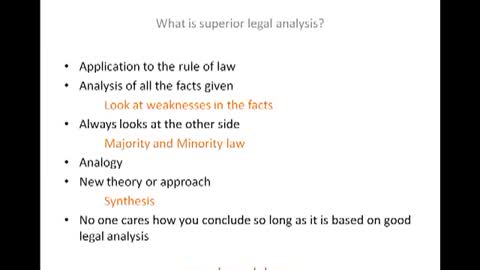 What is superior legal analysis for law students in law school on law school exams?