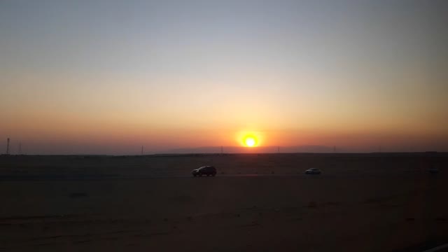 Desert sunset in vacation