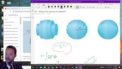 Calculus 2 Example - Finding the Formula for the Volume of a Sphere