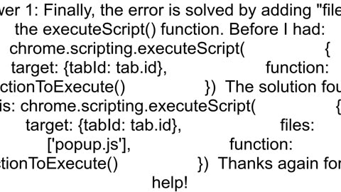 Chrome manifest v3 runtimelastError specify 39func39 and 39files39