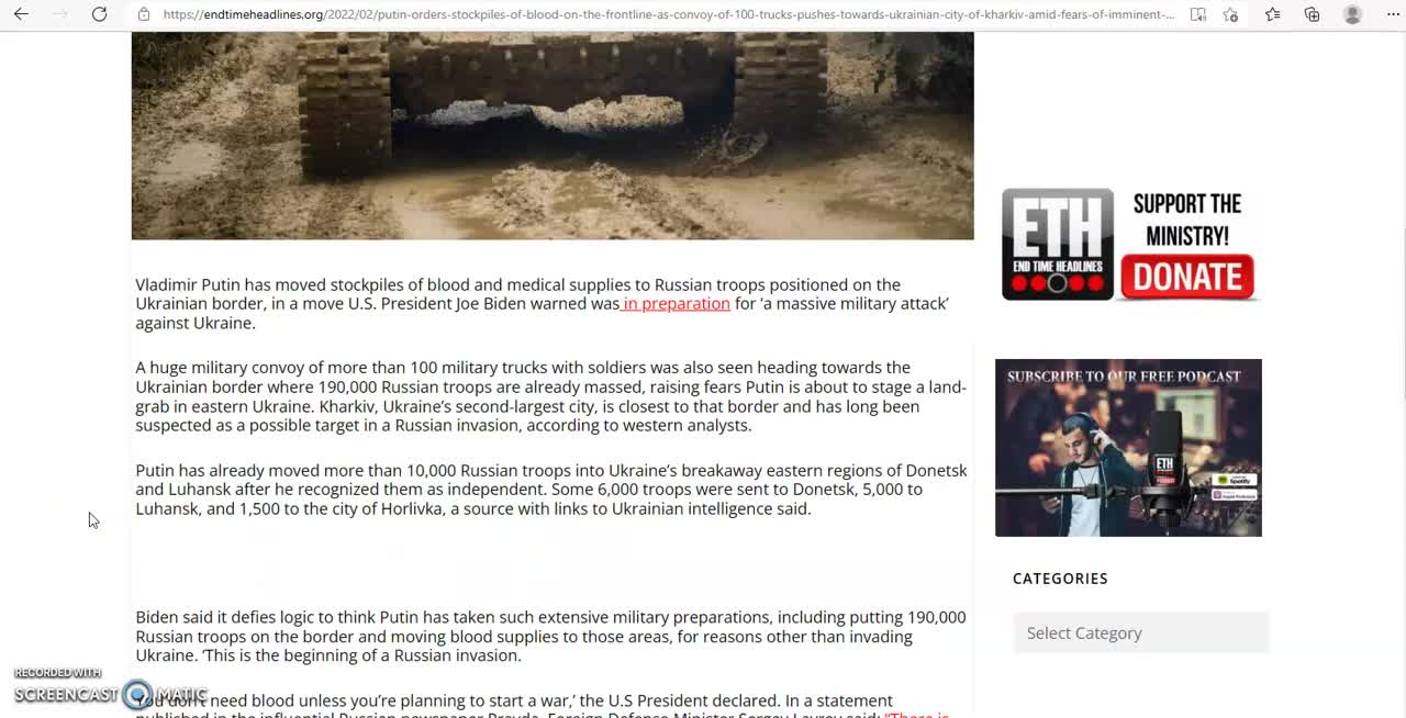 🟡 Putin orders stockpiles of BLOOD on the front line