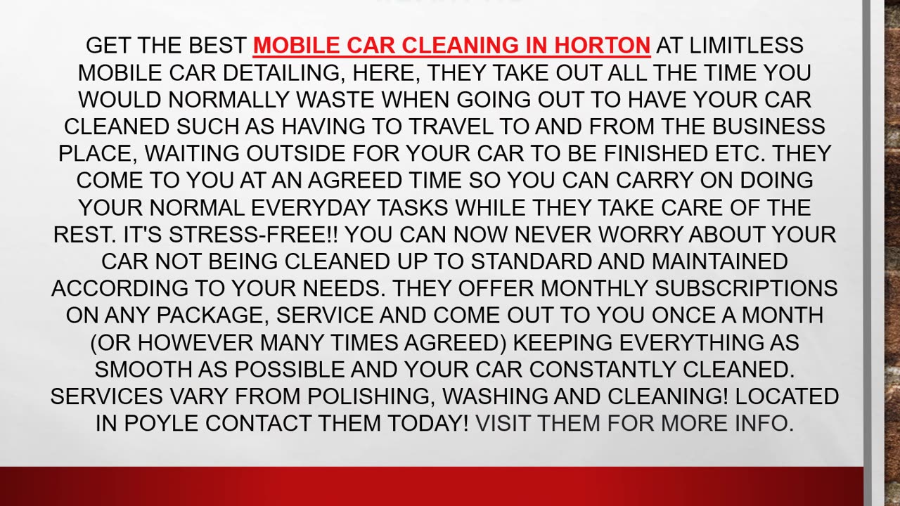 Best Mobile Car Cleaning in Horton