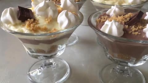 Making dessert Quickly - Easy cream dessert