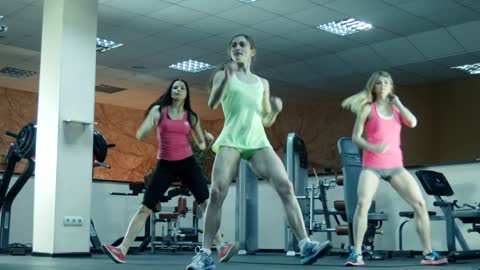 Women doing exercises in the gym