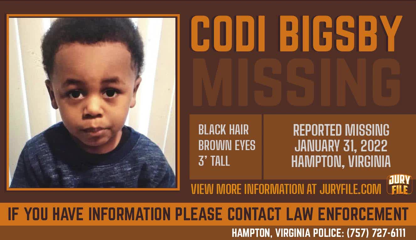 4-Year-Old, Codi Bigsby, is still MISSING from Hampton, Virginia