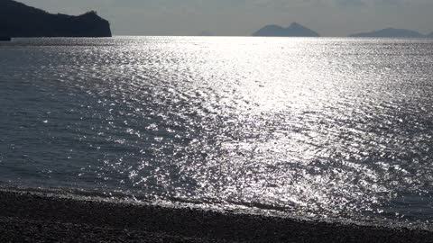 The sea is beautiful because of the reflection of sunlight