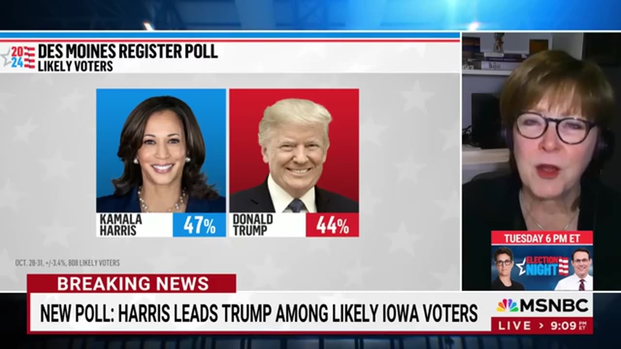 Kamala Harris takes lead over Donald Trump in Iowa