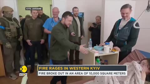 Russian bombardments sparks blaze as fire rages in western Kyiv _ Russia-Ukraine