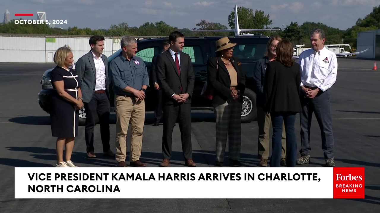 JUST IN- Harris Arrives In Charlotte, North Carolina To Attend Briefing On Hurricane Helene Damage