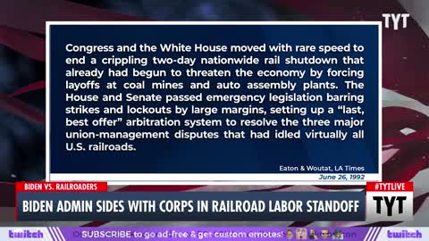 Biden Prevents Railroad Workers From Going On Strike