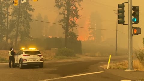 The area around the Glenmore landfill is being overrun by the fire