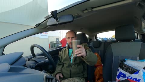 Coffee time l. Before I do a hike next to river.
