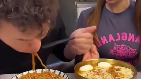 Unique Funny Mukbang Husband and Wife Eating Video 2022