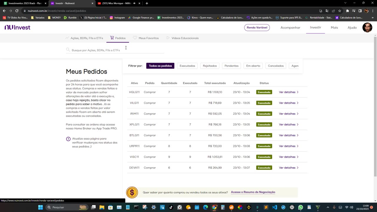 Investindo R$6000,00 em Fundos imobiliários.