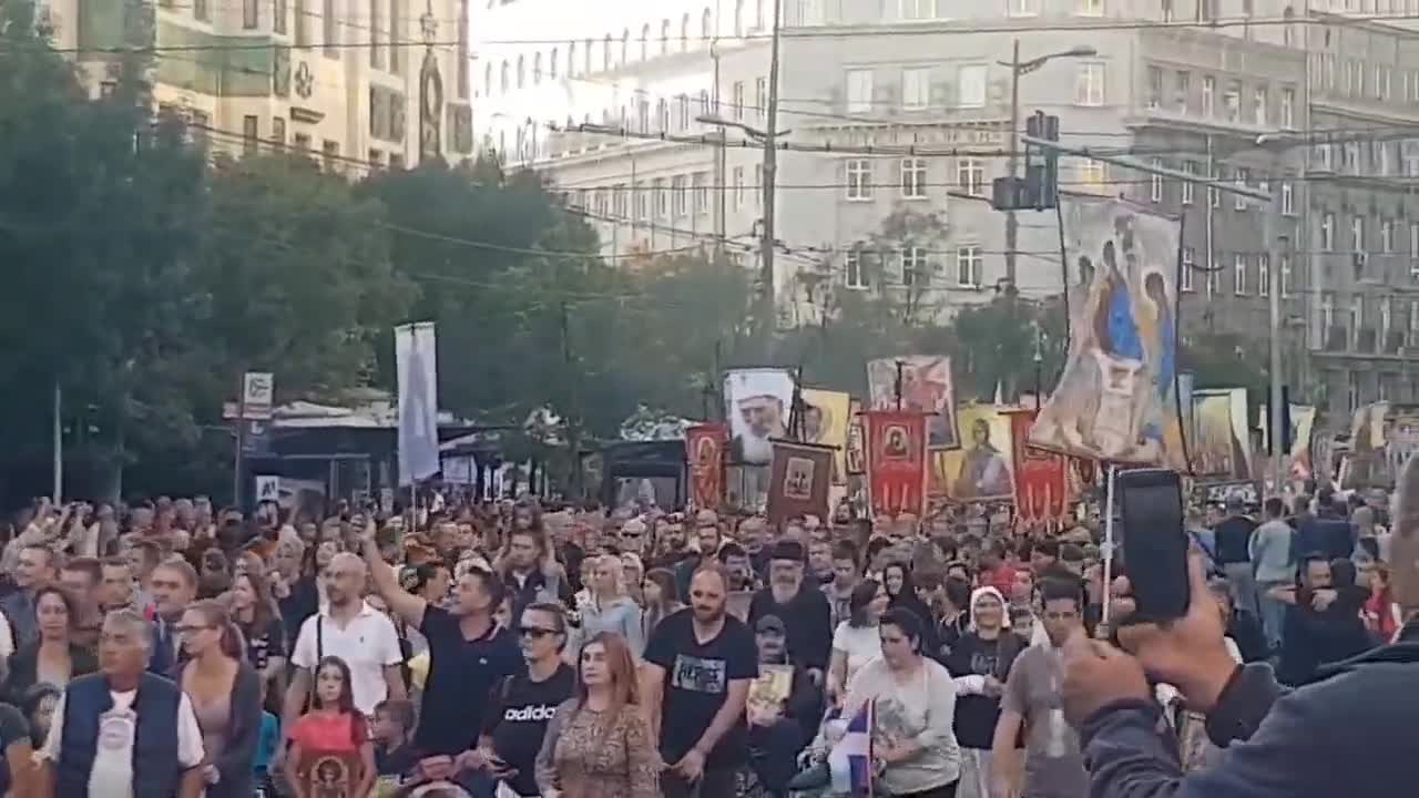 Belgrade, Serbia: Pro family and Orthodox Christain march on September 11, 2022.